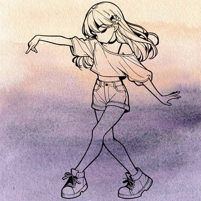 realistic girl danceing