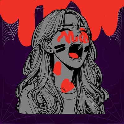 screaming realistic, girl