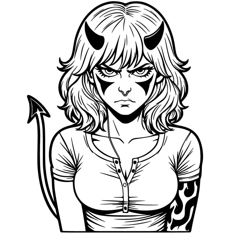 devil girl realistic