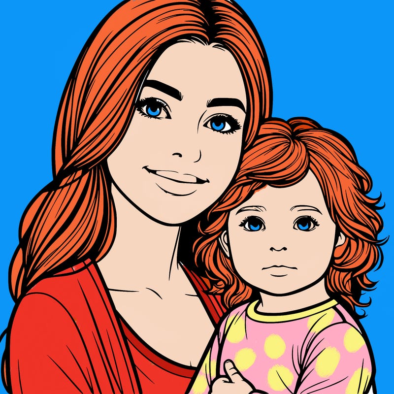 realistic mother and her toddler daughter