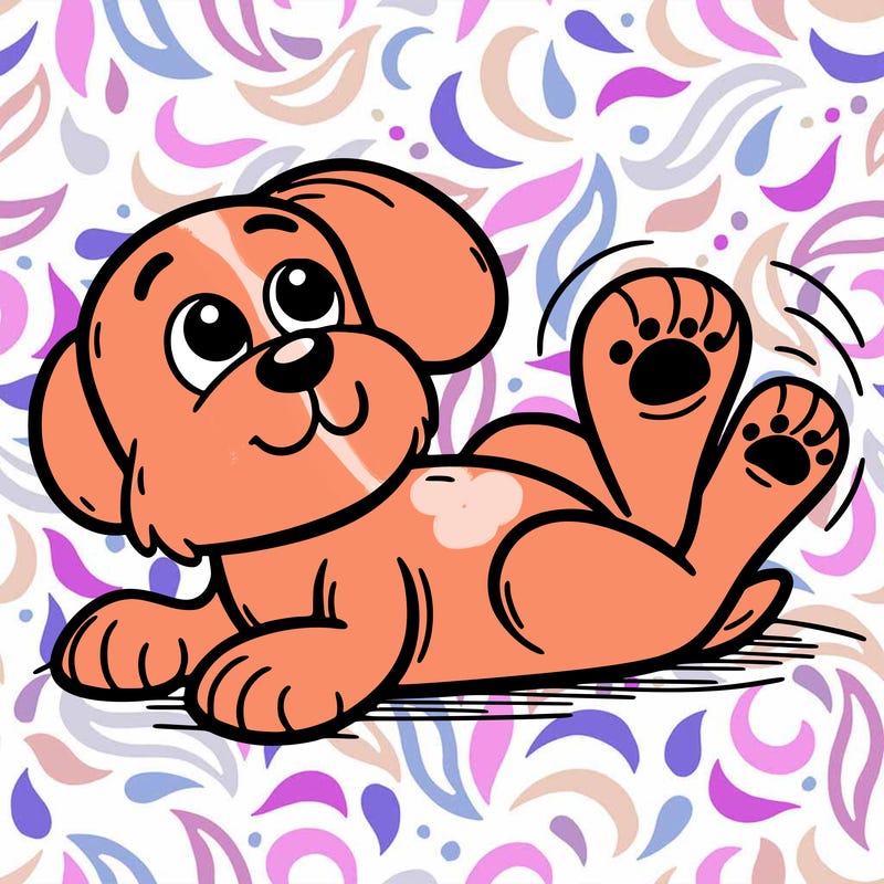 dog laying on his back