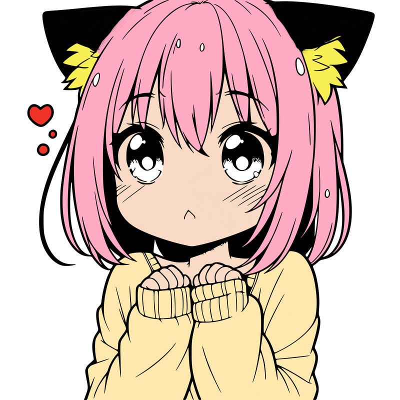 shy anime catgirl