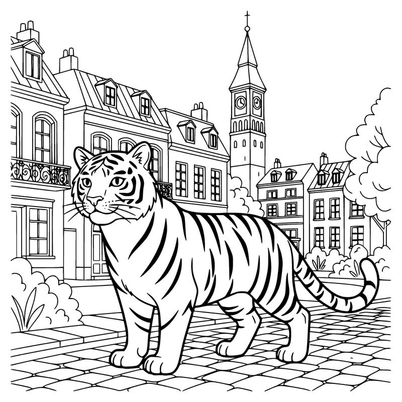 half between a tiger and a cat