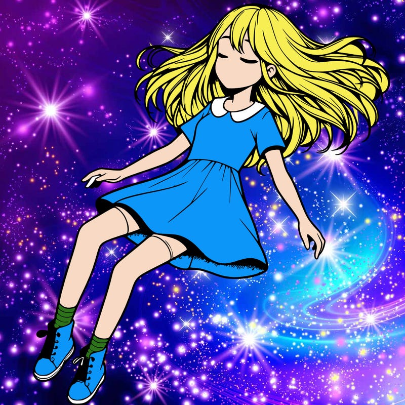 realistic girl floating