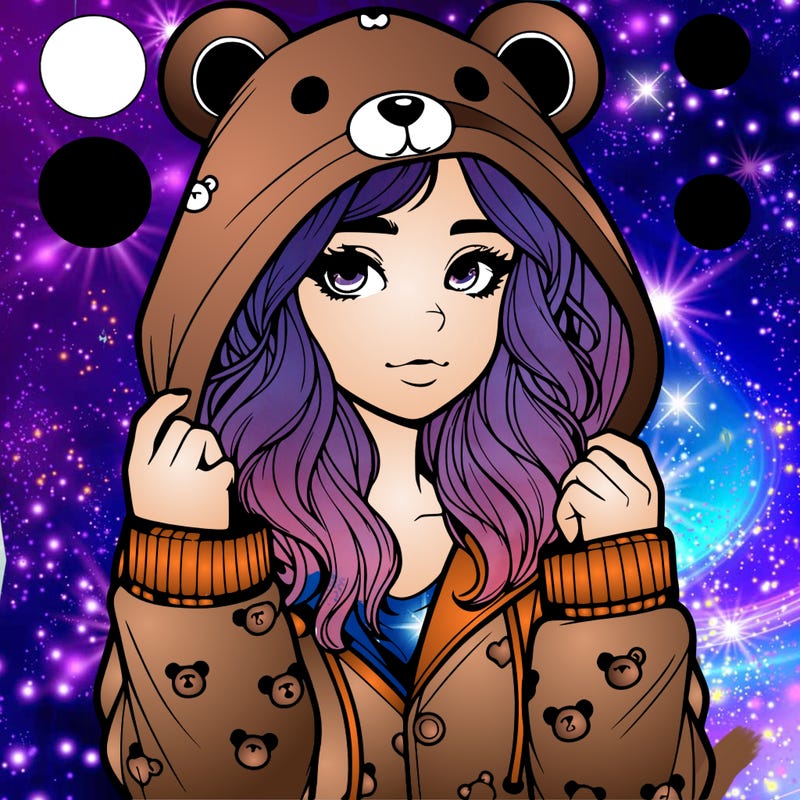 realistic girl in a animal pjs hoodie