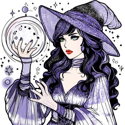 realistic women sorcerer using magic