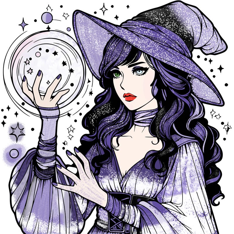 realistic women sorcerer using magic