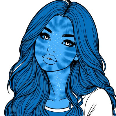 realistic girl with hair on her hair and lips