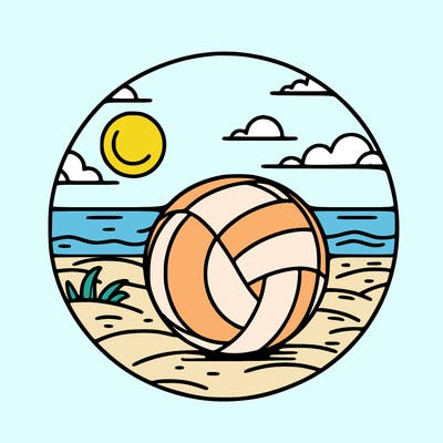 volleyball on a beach