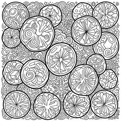 Dive into a world of intricate winter wonder with this opaque hail adult coloring page, designed to soothe your mind. Explore a captivating pattern of hailstones and delicate snowflakes, perfect for a relaxing coloring session.