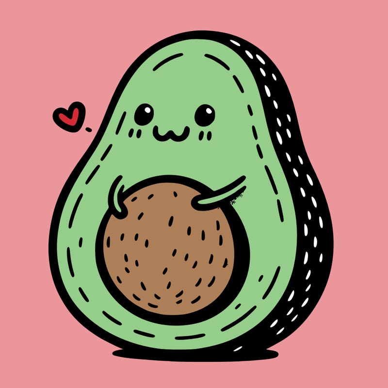 an avocado hugging an avocado