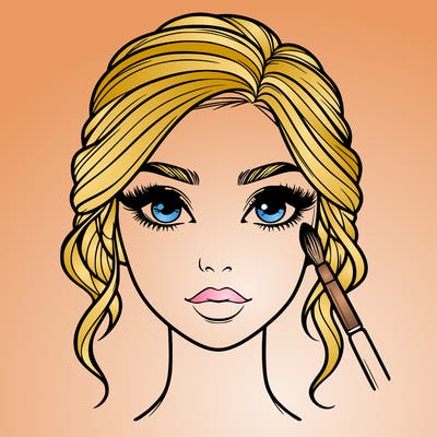 realistic person with makeup