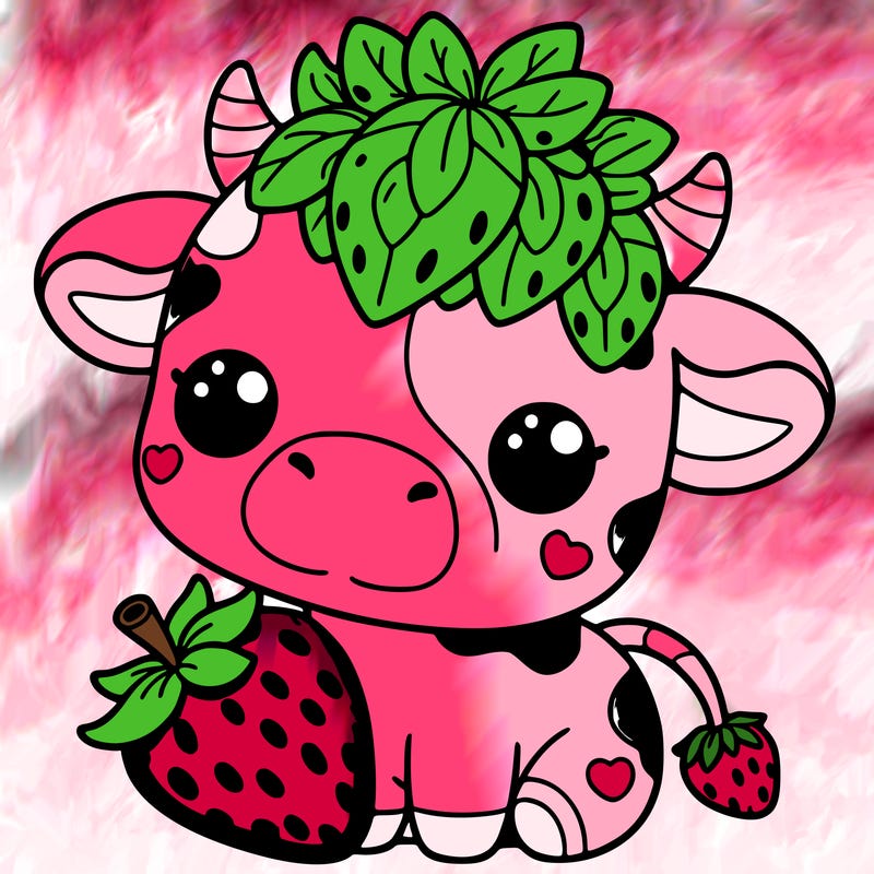 cute strawberry cow