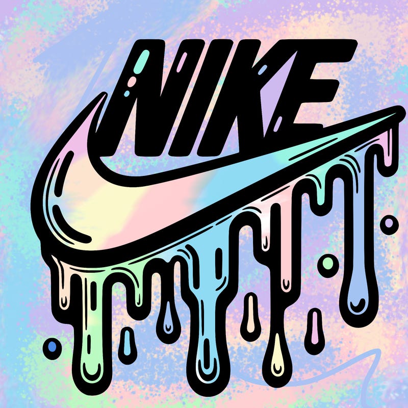 dripping nike logo