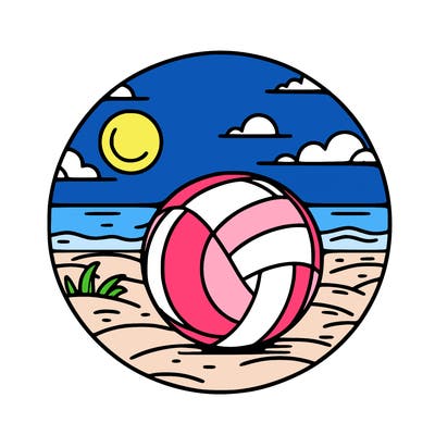 volleyball on a beach