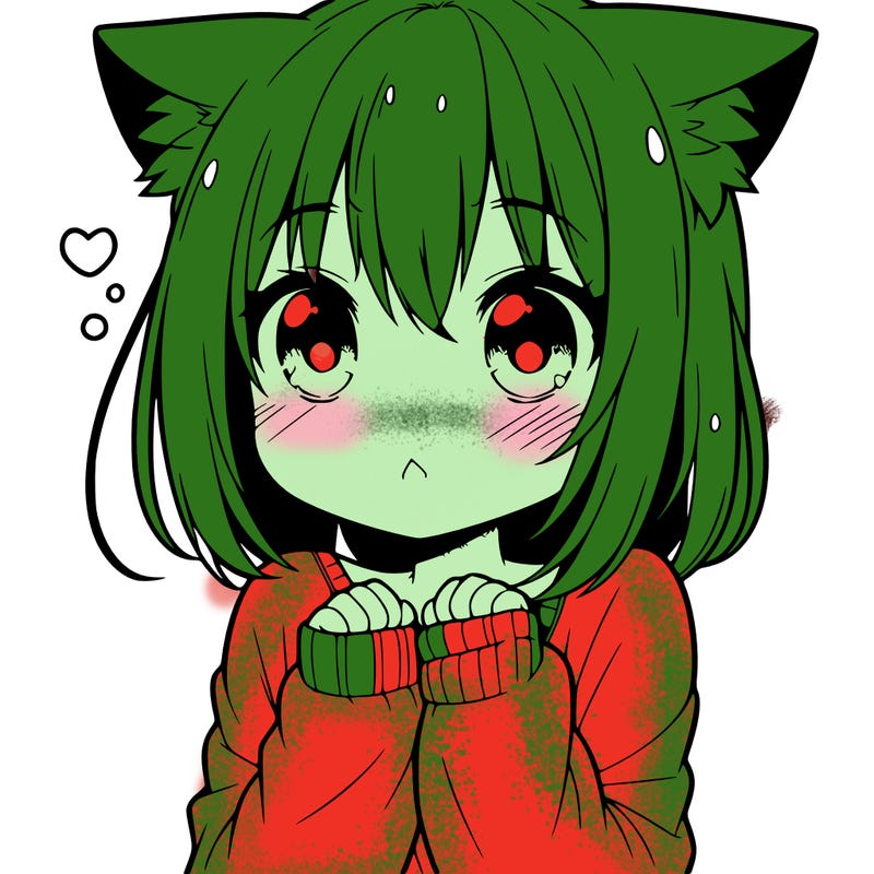 shy anime catgirl
