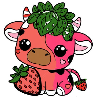 cute strawberry cow