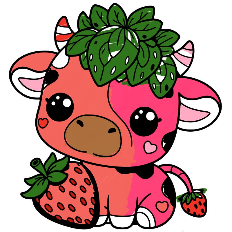 cute strawberry cow