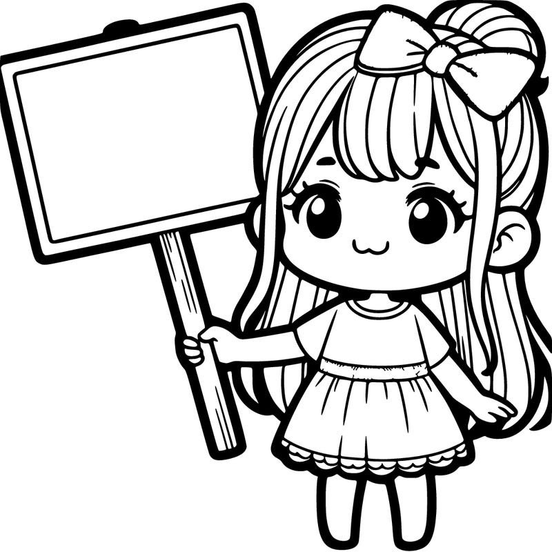 girl with blank sign