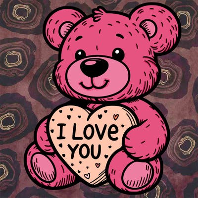 teddy bear holding an i love you heart