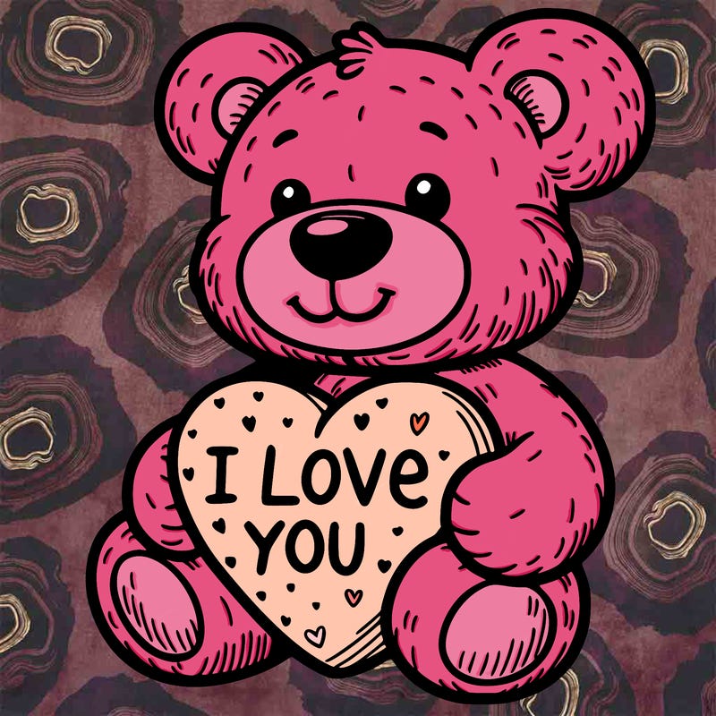 teddy bear holding an i love you heart