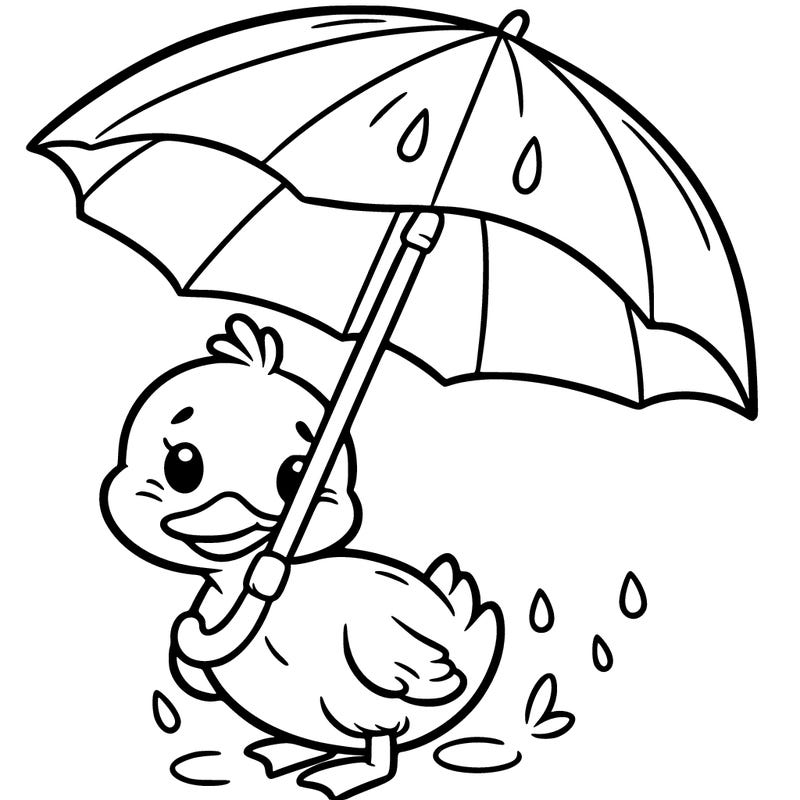 duck with an umbrella
