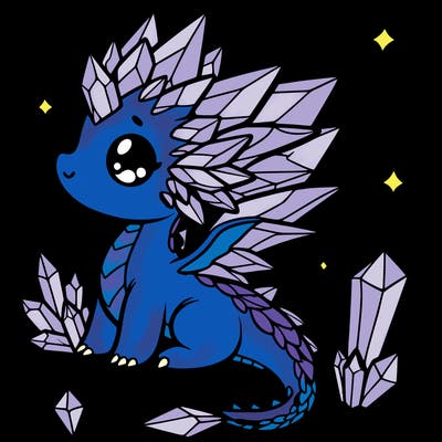 little cute crystal dragon