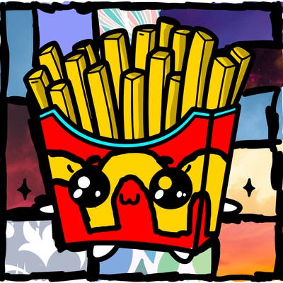 a cute. french fries