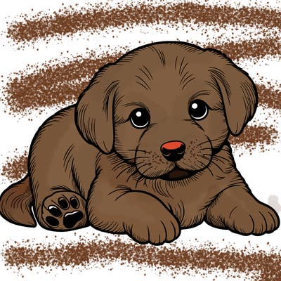 a cute realistic puppy