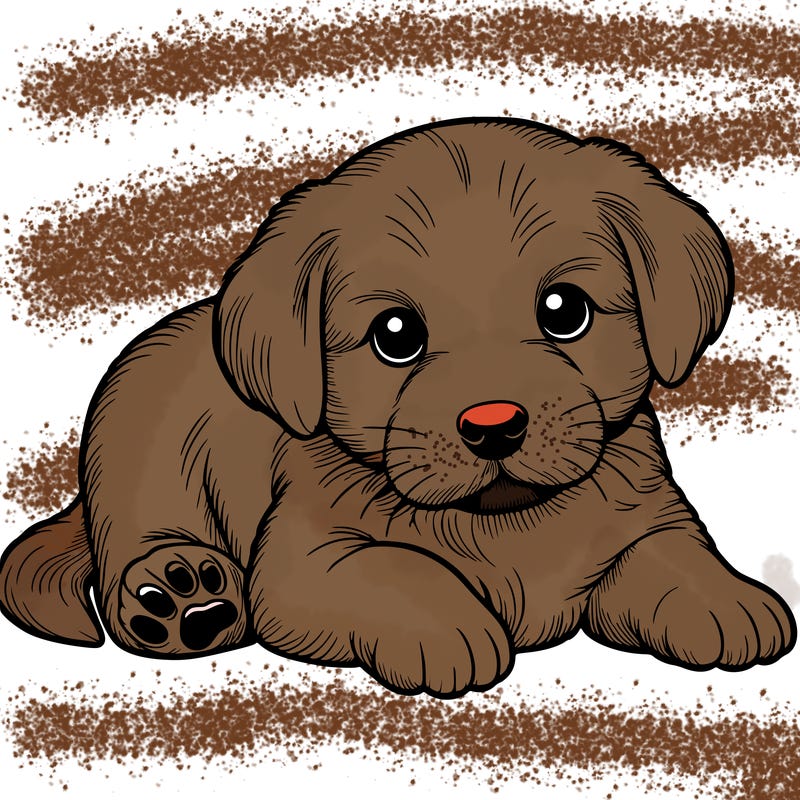 a cute realistic puppy