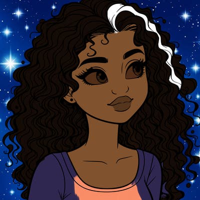 realistic girl with curly hair