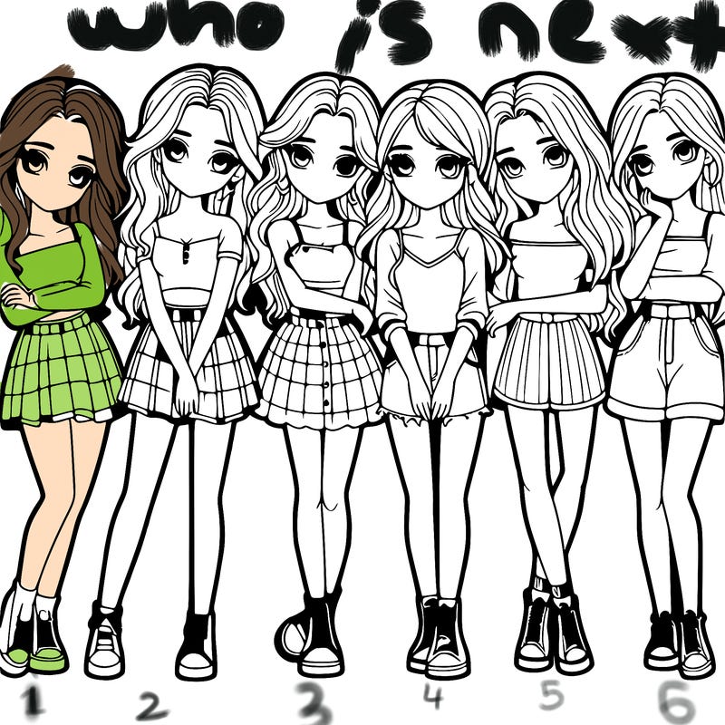 a group of girls realistic