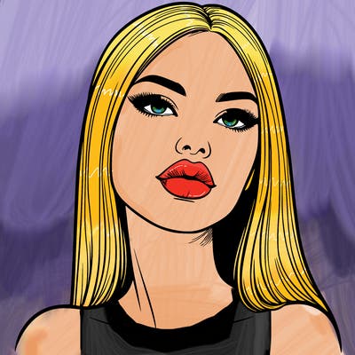 realistic woman with full lips