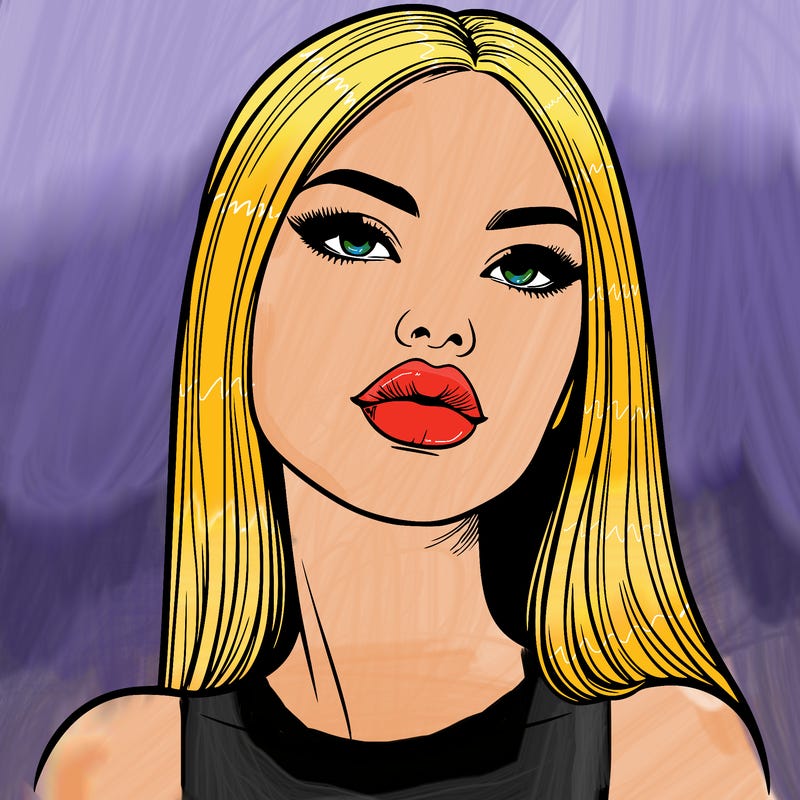 realistic woman with full lips