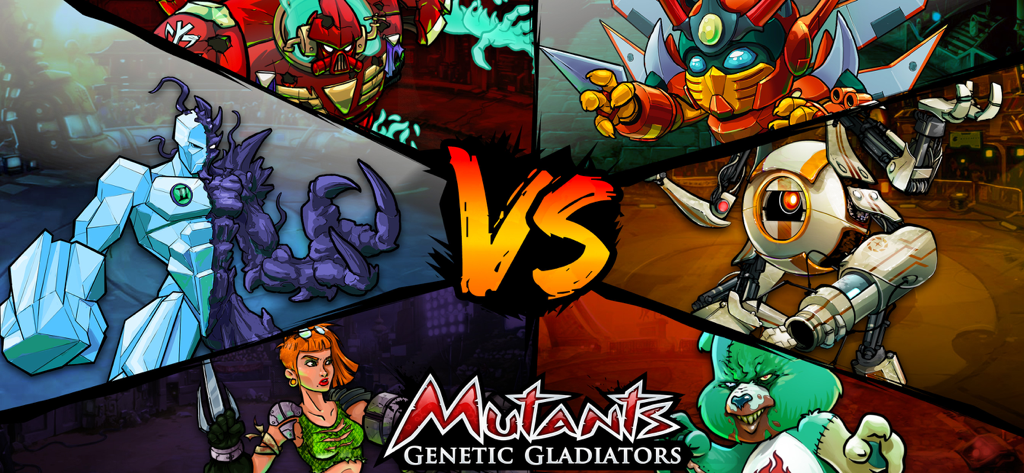 Mutants: Genetic Gladiators - Various mutant characters facing off in a versus battle screen from Mutants Genetic Gladiators