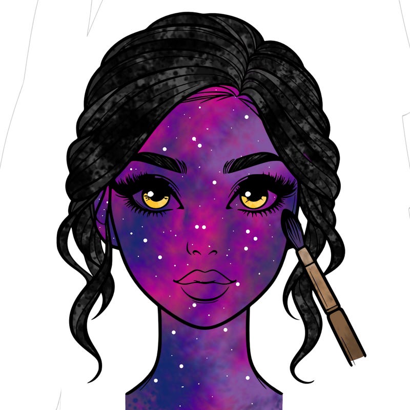 realistic person with makeup