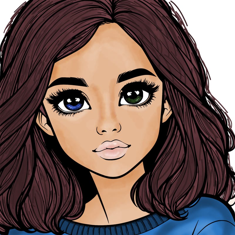 realistic girl whith cute eyes