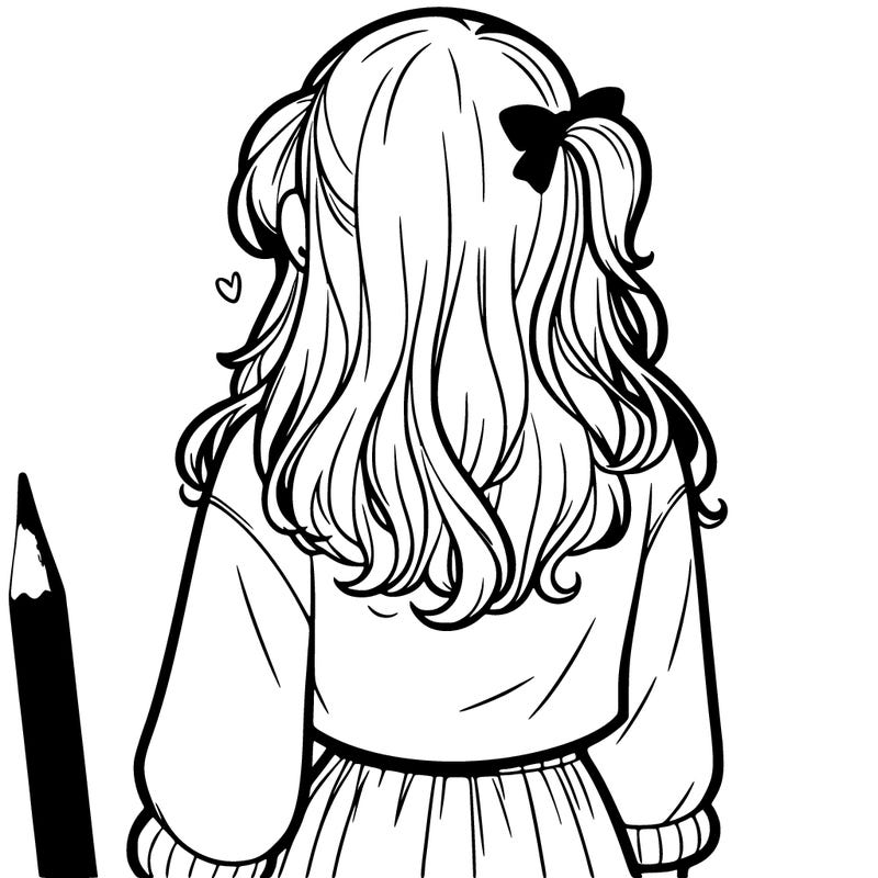 back profile of girl