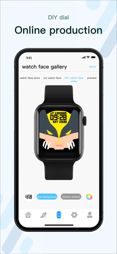 M2 Wear - M2 Wear app screen for creating custom DIY smartwatch faces