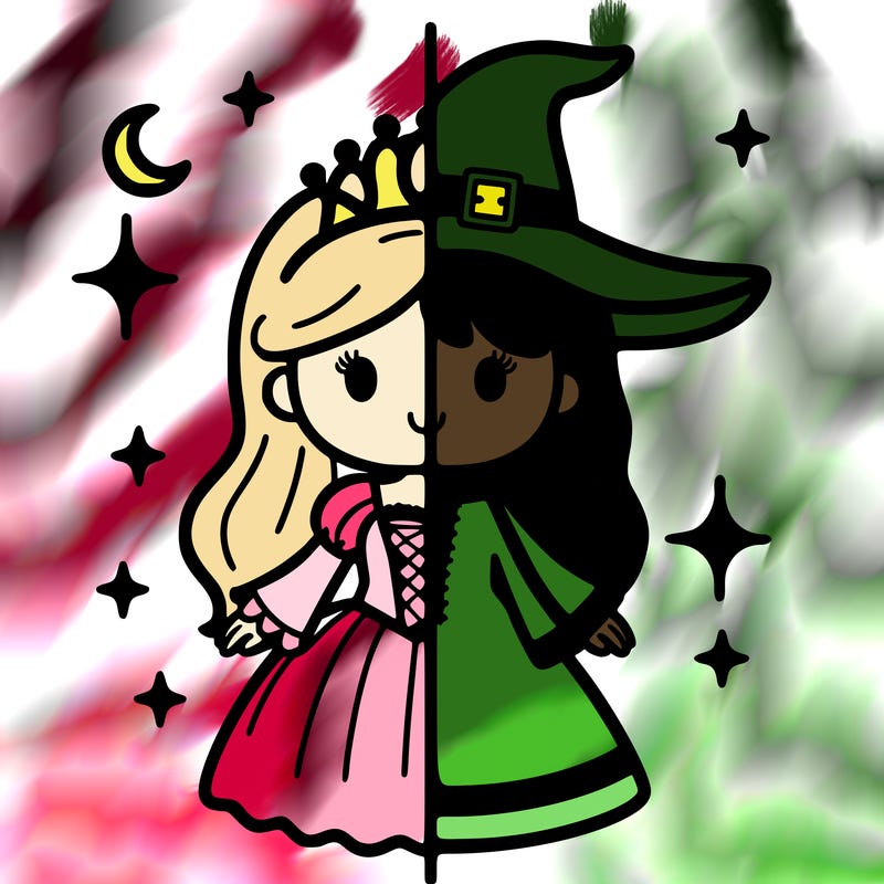 split princess and witch