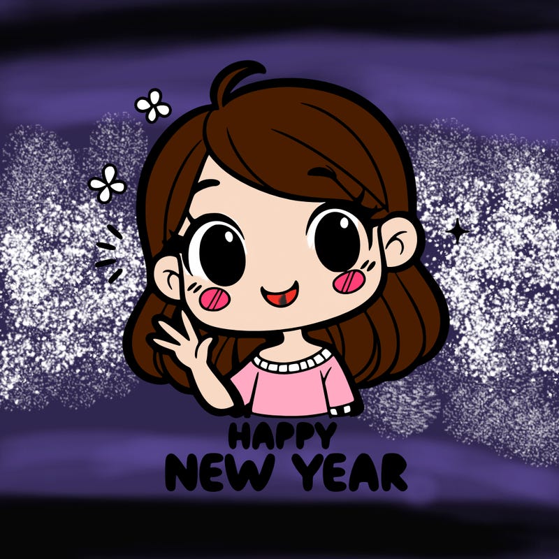 girl saying happy new year