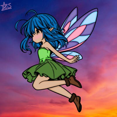 manga fairy flying