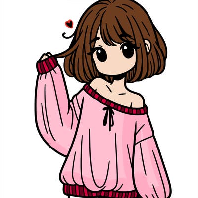 girl in baggy sweater hanging off her shoulder