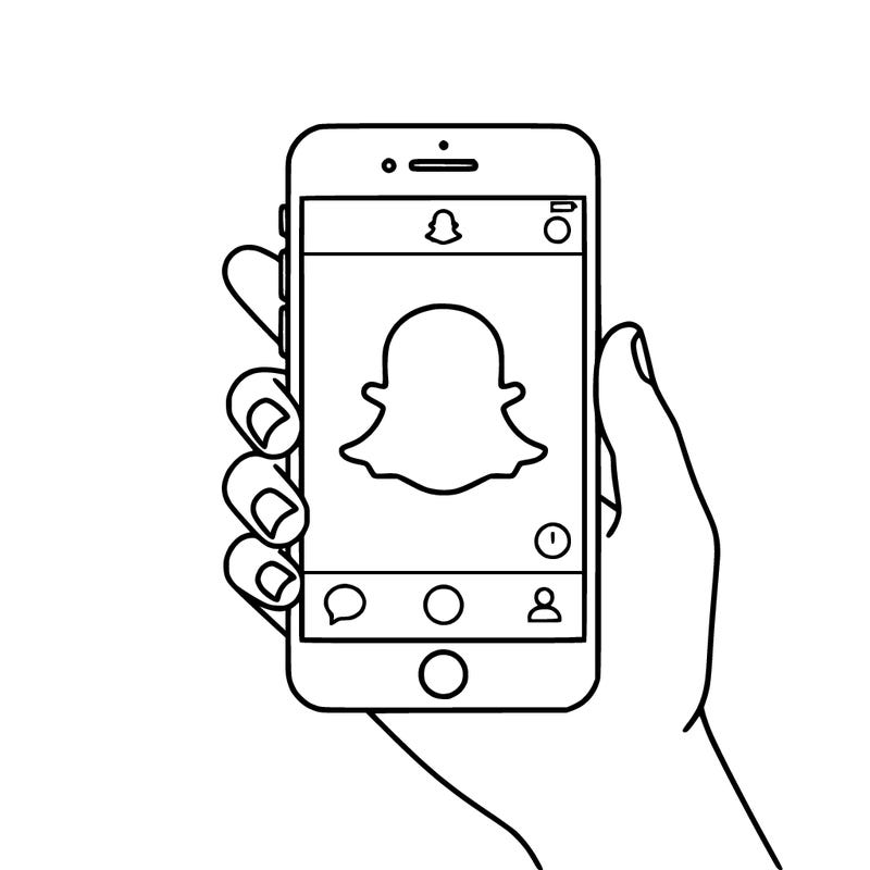 snapchat with no face on a phone