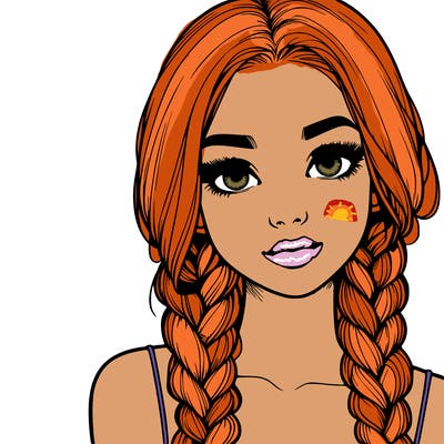 realistic girl with braids