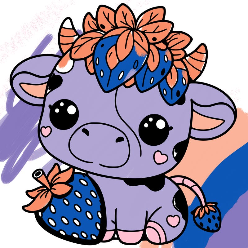 cute strawberry cow