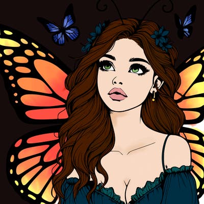 butterfly fairy realistic girl