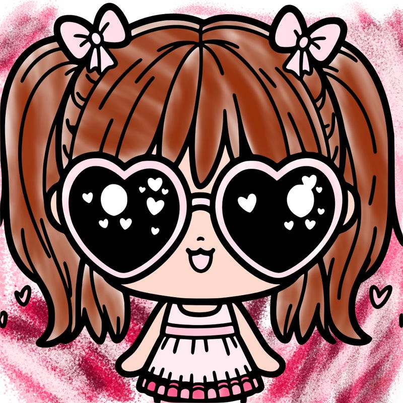 cute girl with heart sunglasses