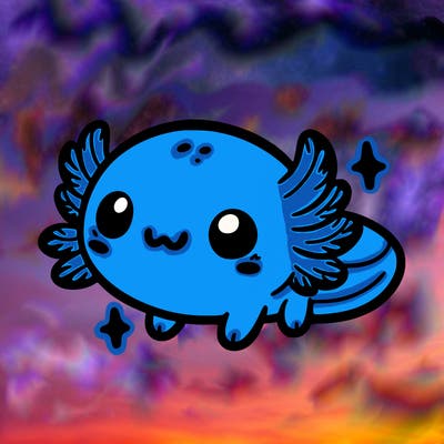 cute easy baby axolotl