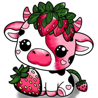 cute strawberry cow